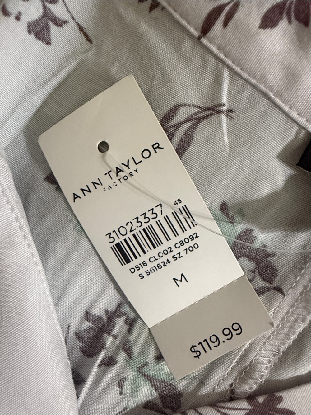 Ann Taylor Light gray  Floral Wrap Maxi Dress women M casual vacation office - Picture 9 of 12